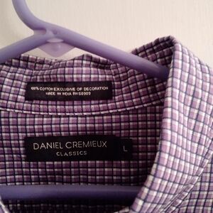 MENs dress shirt Daniel Cremieux Long sleeve button up 100% cotton purpl…